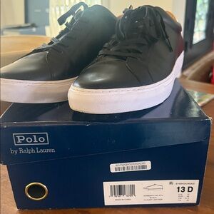 Polo by Ralph Lauren Men's Black and White Sneakers